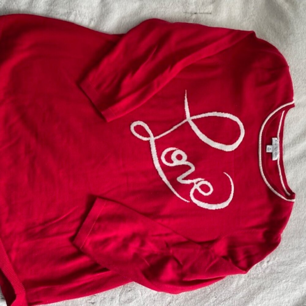 Kim Rogers "Love" 3/4 Sleeve Sweater